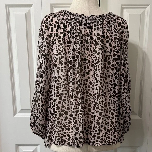 Sanctuary EUC❤️Black and Tan Patterned Peasant Blouse - Picture 4 of 8